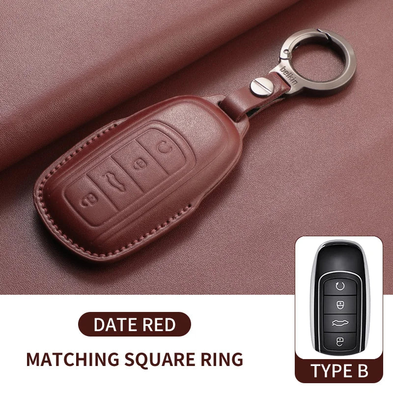 Leather Smart Key Case Cover for Chery Omoda 5 Tiggo 8 Pro Tiggo 9