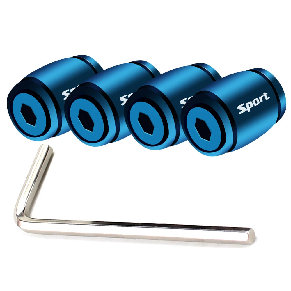 Zinc Alloy Anti-Theft Tire Valve Stem Caps Airtight Wheel Valve Covers for Cars