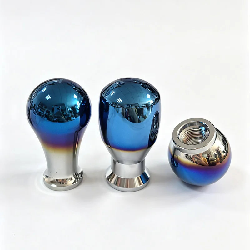 3 Style Universal Gear Shift Knob Burnt Blue Aluminum MT Shifter Ball 4.6/8cm