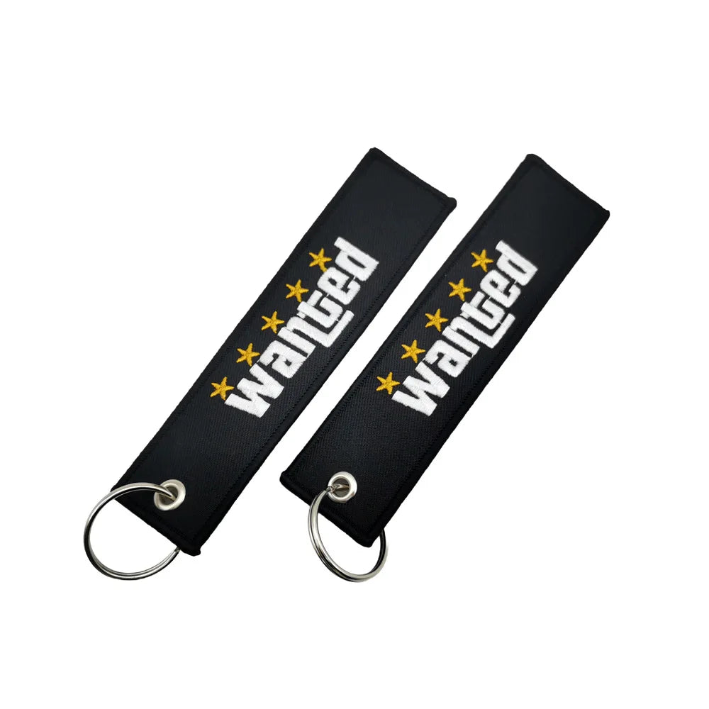 JDM Culture Embroidered Keychain Tag Pendant Car Motorcycle Key Ring Holder