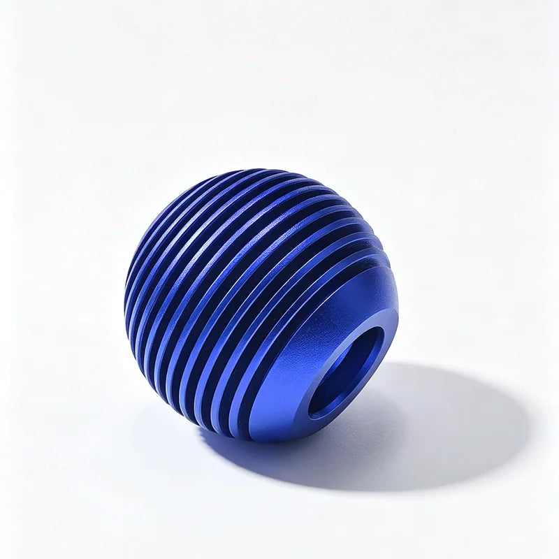 Aluminum Alloy Gear Shift Knob Ribbed Spherical Manual Shifter 3 Adapters