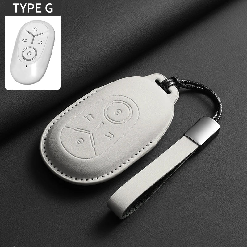 Original Color Leather Smart Key Case Cover for Geely Starray Geome Emgrand
