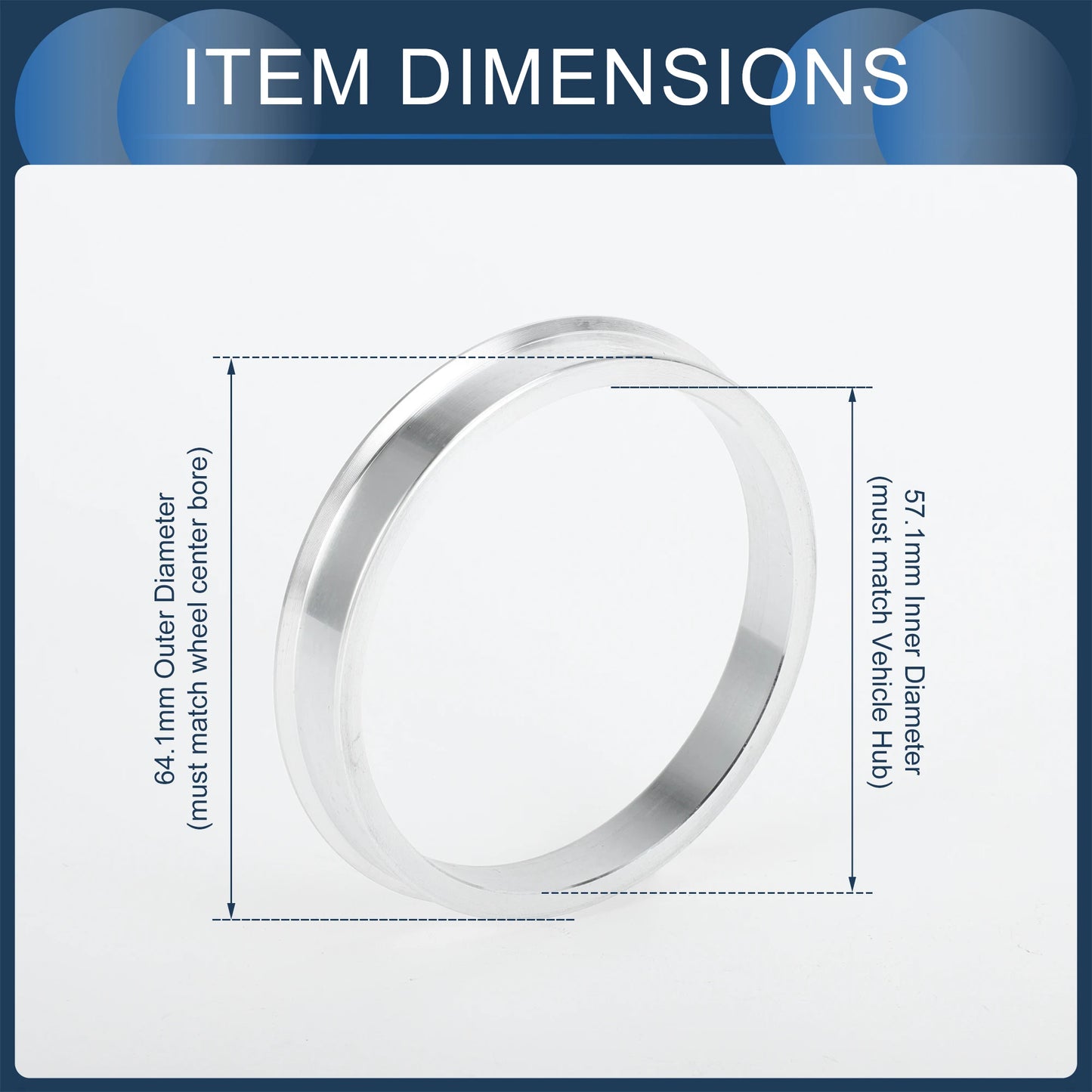 UXCELL 4Pcs Hub Centric Rings Wheel Centering Rings 56.1-64.1mm OD