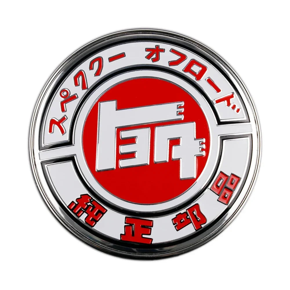 Universal JDM TEQ JAF 9cm Metal Front Grille Badge Japan Emblem Car Decal