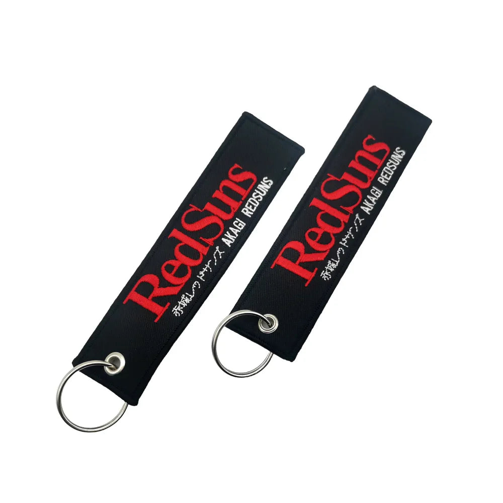 JDM Culture Embroidered Keychain Tag Pendant Car Motorcycle Key Ring Holder