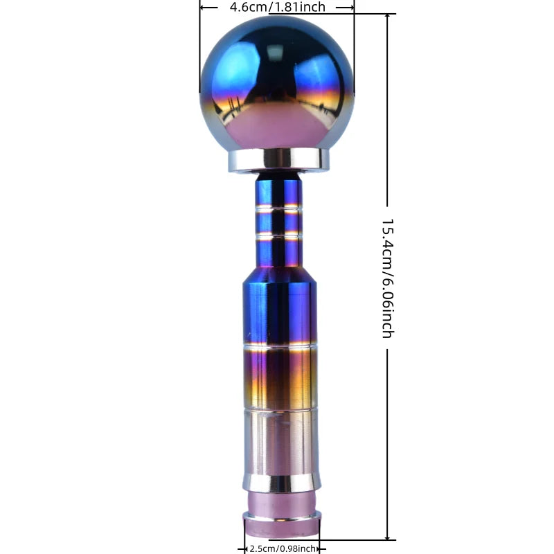 Blue Titanium Style Aluminum Gear Shift Knob and Rod Universal Manual Shifter