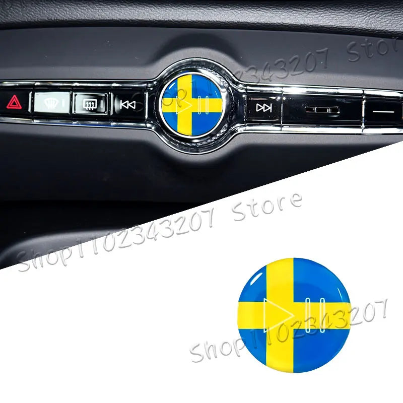 Swedish Flag Interior Emblem Sticker Control Panel for Volvo XC40 XC60 XC90 V40