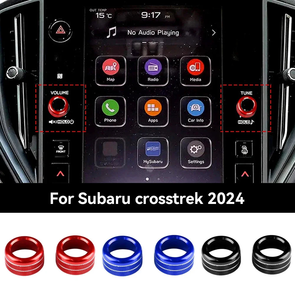 Interior Audio Volume & Rear Mirror Control Knob Trim Ring for Subaru Crosstrek 2024