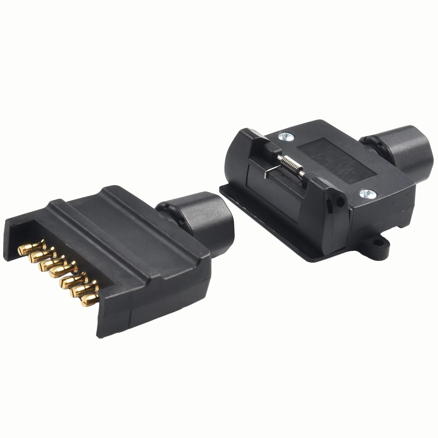 12V 7 Pin Flat Trailer Plug & Socket Adapter Male & Female Connector for RV
