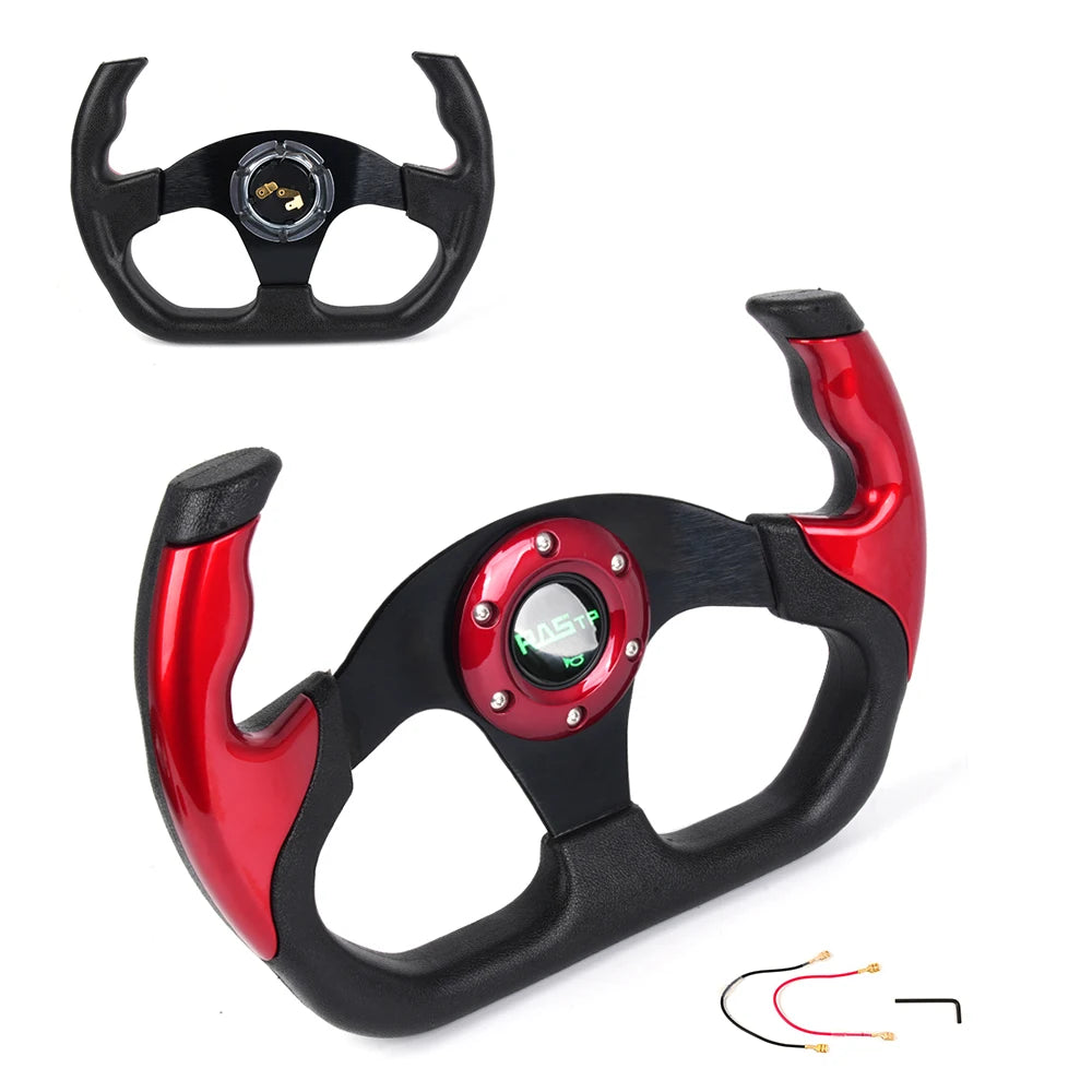 RASTP RS-STW025 14" 350mm Suede Deep Dish Racing Steering Wheel Drift Sport