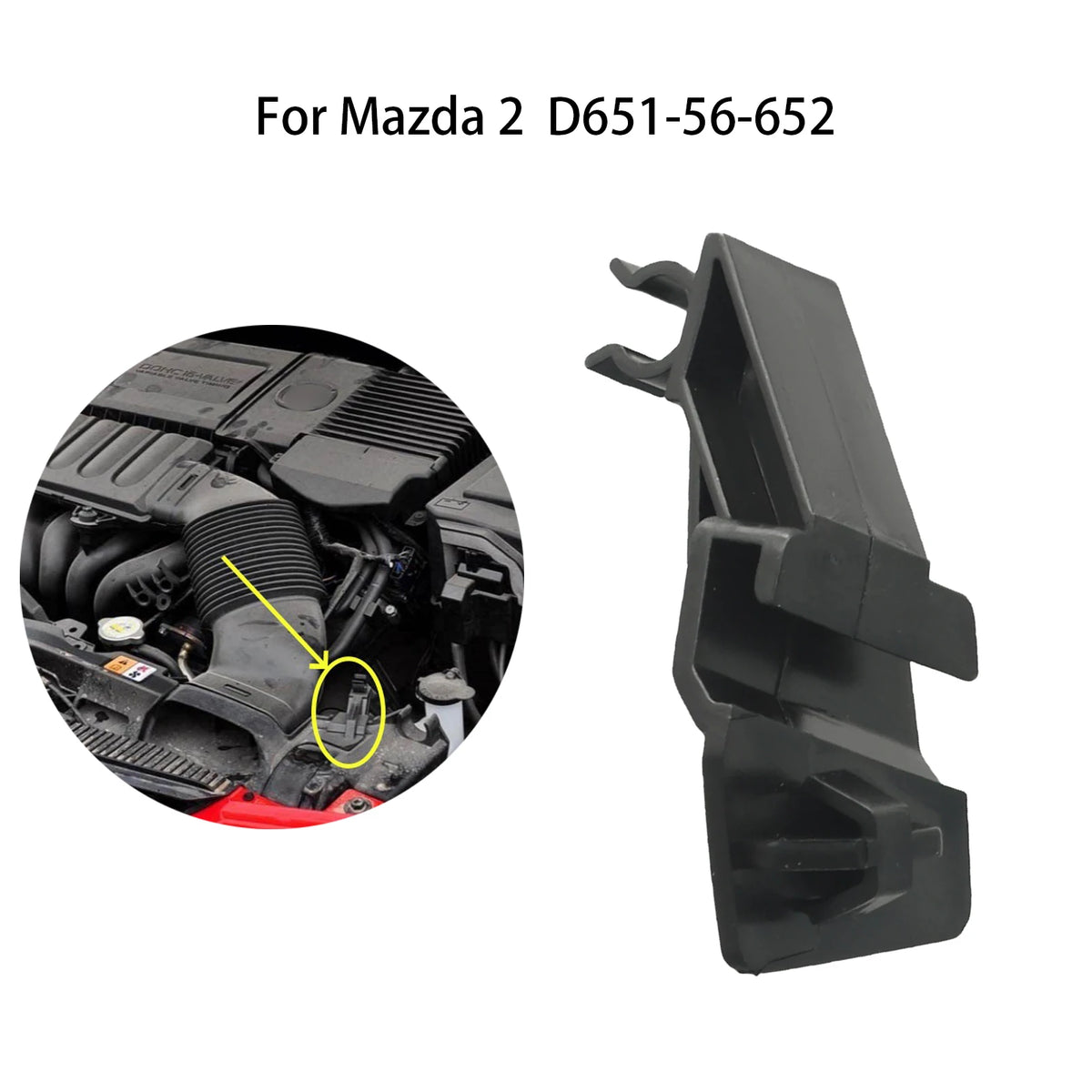 Hood Prop Rod Retainer Clip D651-56-652 Black Plastic for Mazda 2 DE 2007-2013