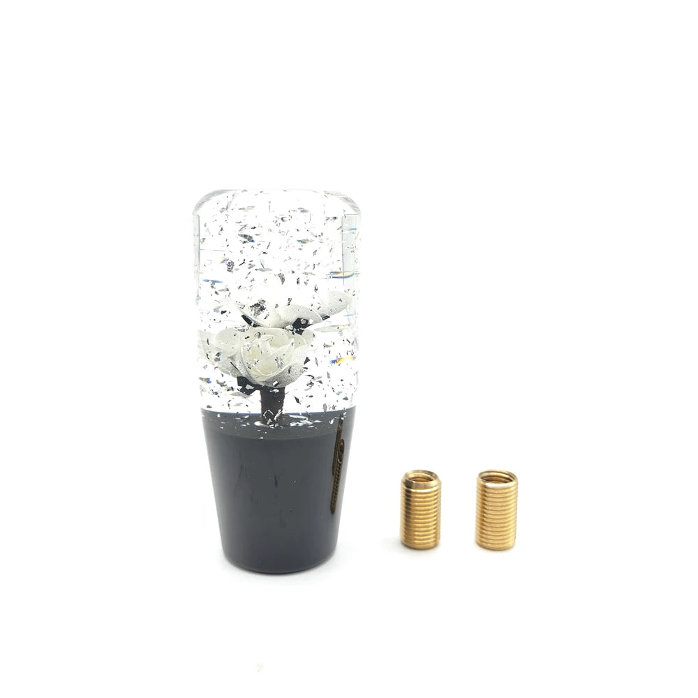 10CM JDM Rose Flower Glitter Gear Shift Knob Manual Shifter Pink