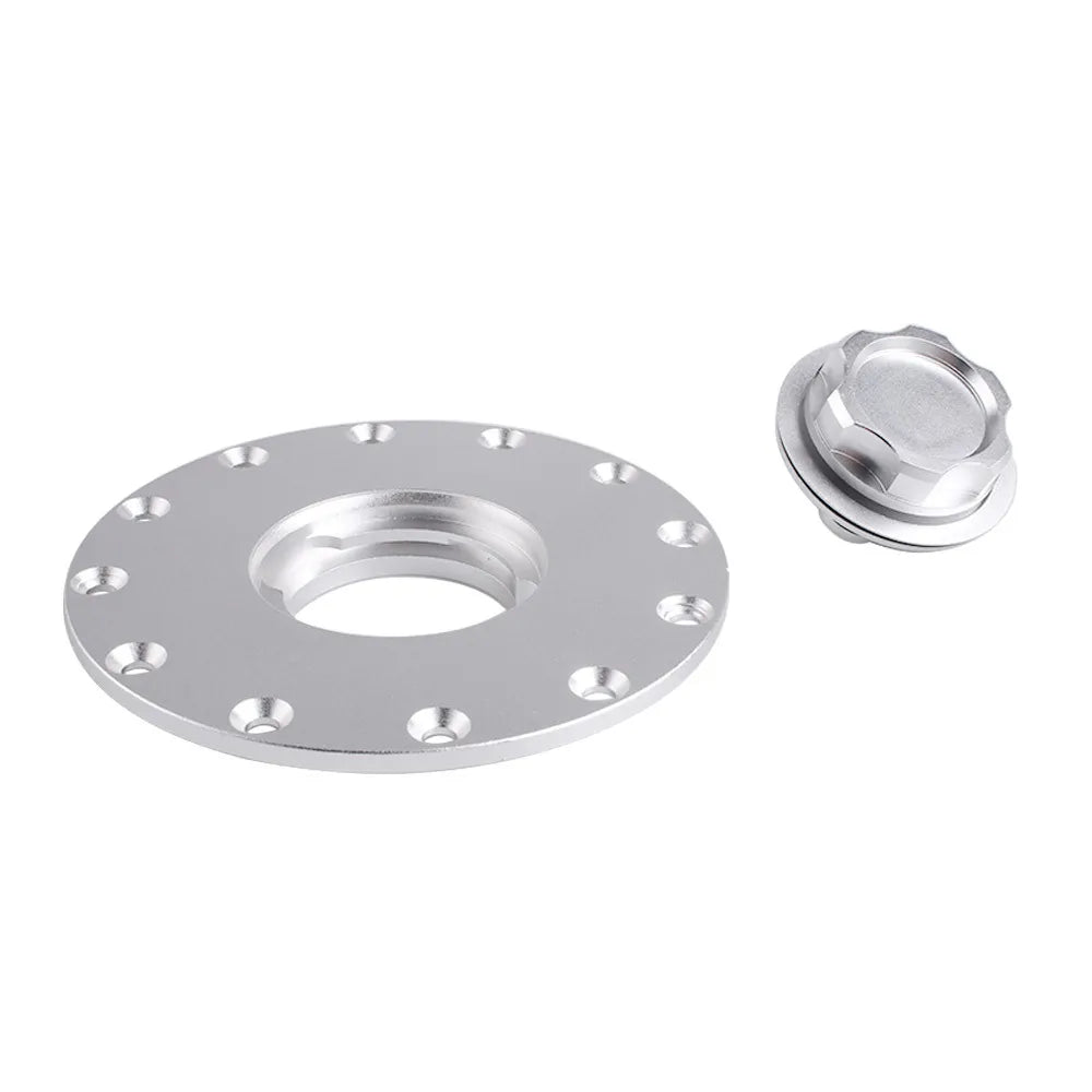 Billet Aluminum Fuel Cell Filler Cap Twist Lock Cover 12-Hole Universal Kit