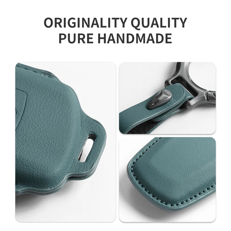 Original Color Leather Smart Key Case Cover for Geely Starray Geome Emgrand