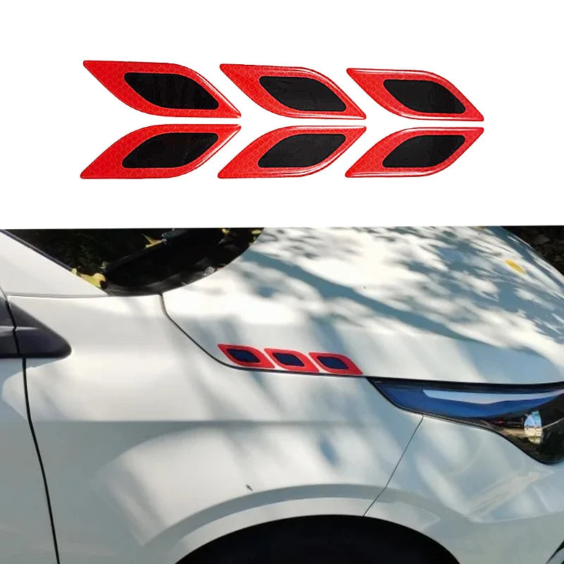 6PCS Reflective Anti-Scratch Safety Warning Stickers for Cars Trucks SUVs