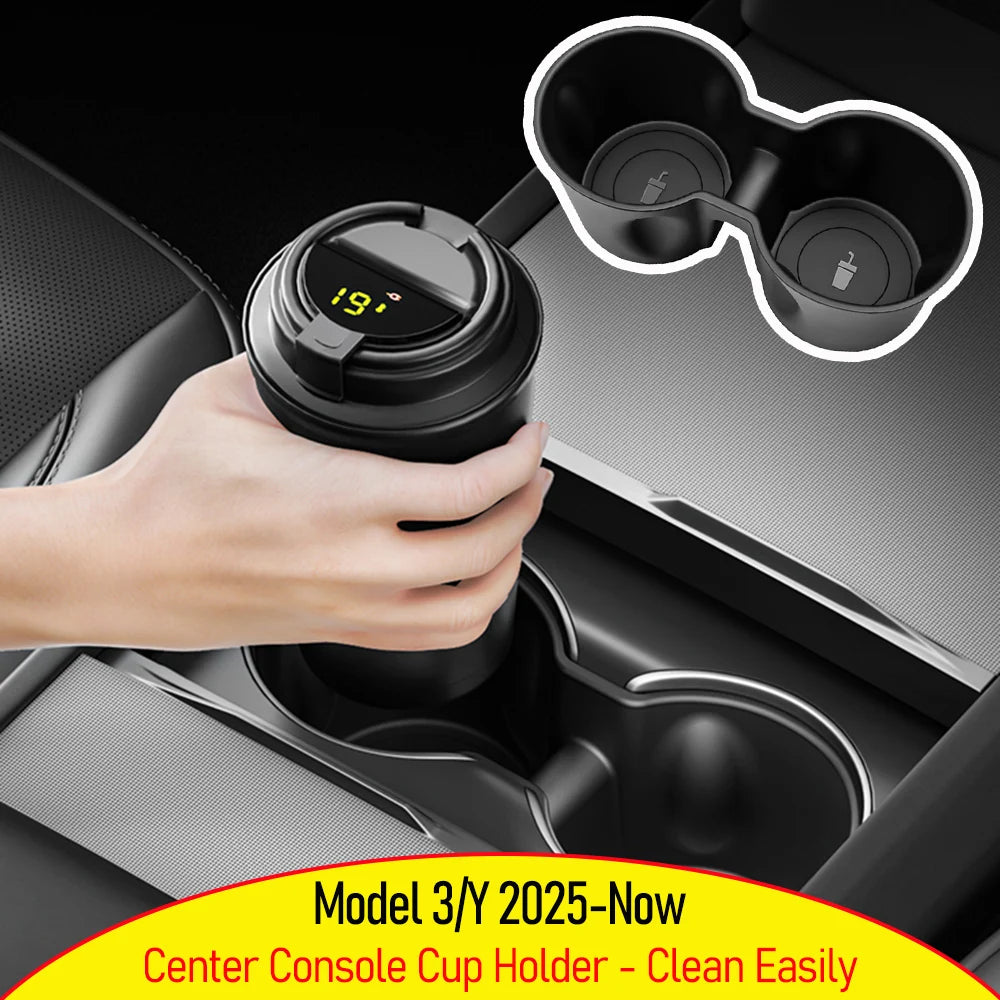 Center Console Cup Holder Insert for Tesla Model Y Juniper & Model 3 Highland 2025