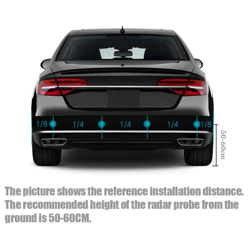 Car LED Parking Sensor Kit 4 Radar Sensors Digital Display Reverse Alarm System
