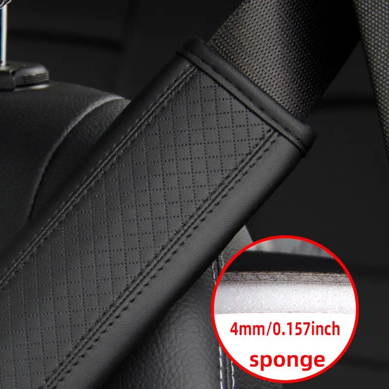 PU Leather Embossed Car Seat Belt Shoulder Pad Cover Safety Belt Protector