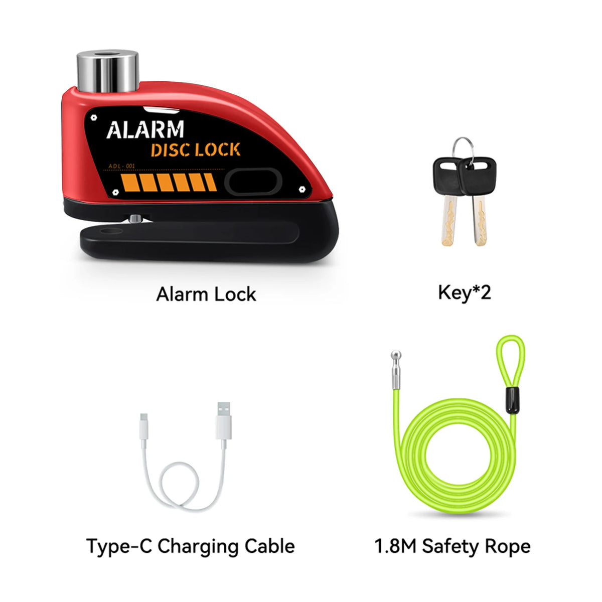 Motorcycle Alarm Disc Brake Lock 120dB Anti Theft Wheel Lock Scooter Bicycle