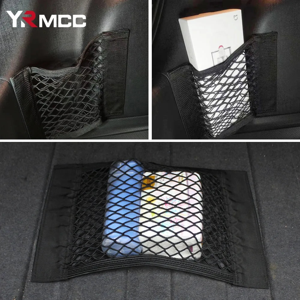 Universal Car Trunk Storage Bag Organizer Mesh Net Seat Back Pocket Elastic