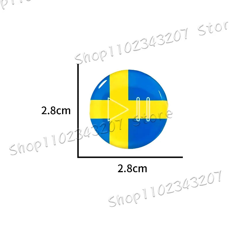 Swedish Flag Interior Emblem Sticker Control Panel for Volvo XC40 XC60 XC90 V40