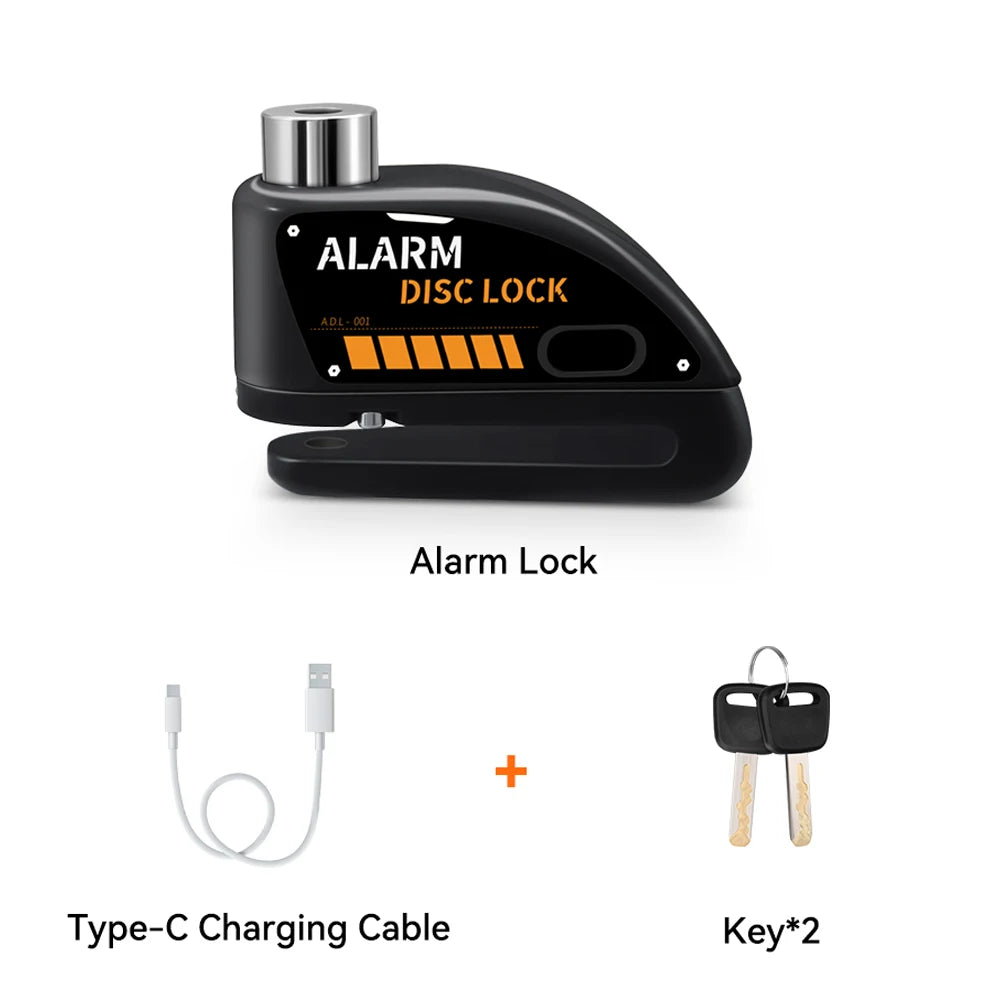 Motorcycle Alarm Disc Brake Lock 120dB Anti Theft Wheel Lock Scooter Bicycle