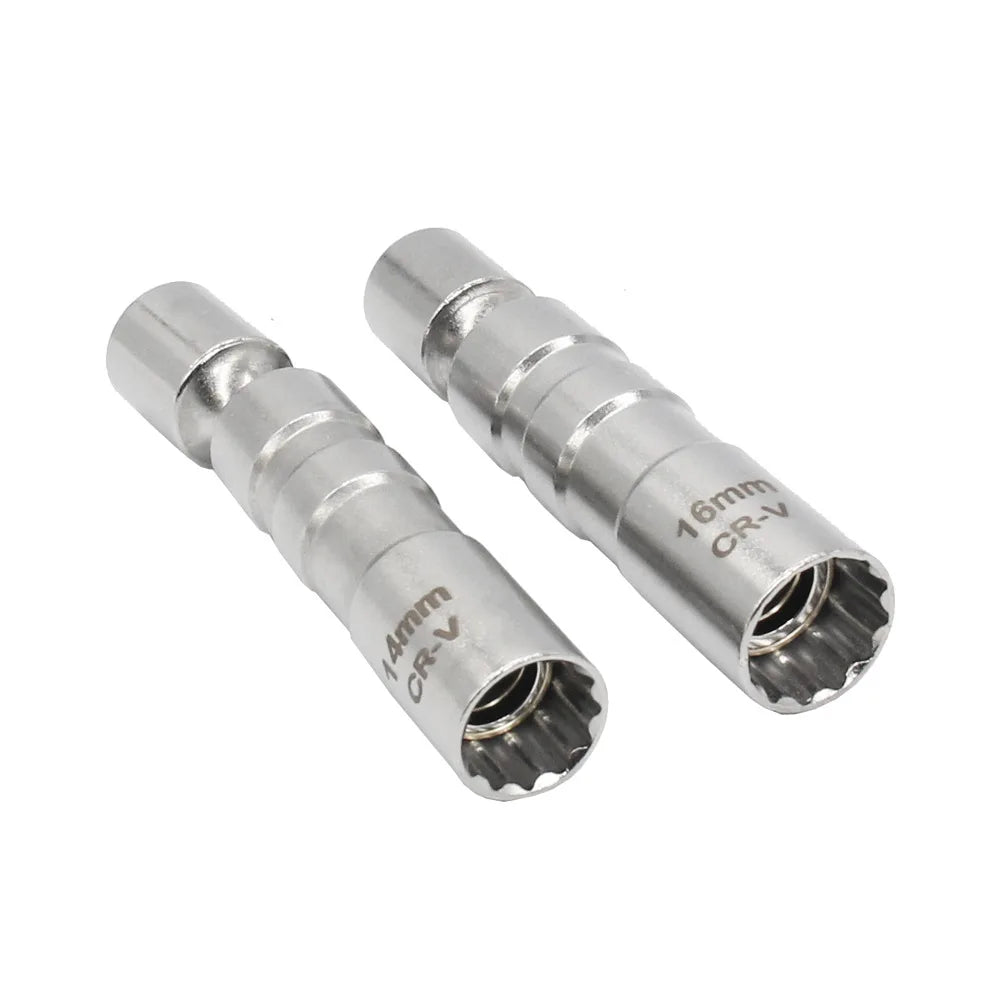 14mm 16mm 12" Swivel Spark Plug Socket 3/8" Drive Magnetic Thin Wall Tool