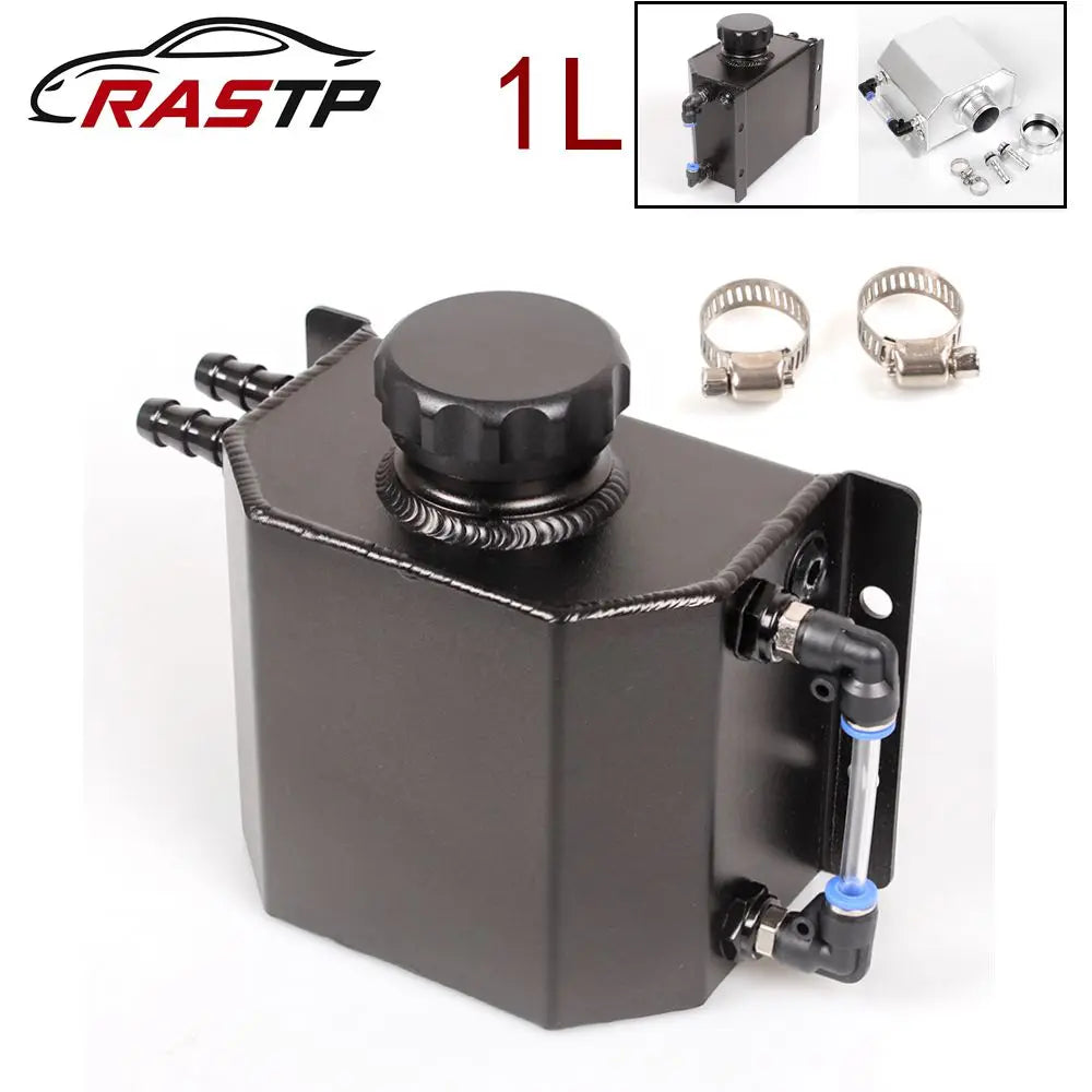 Universal 1L Aluminium Coolant Overflow Tank Reservoir with Drain Plug