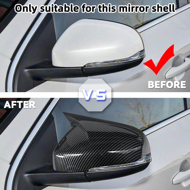 Carbon Fiber Style Side Mirror Cover Caps for Volvo V40 V60 S60 T5 T6 2011–2019