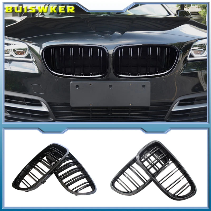 Gloss Black Dual Slat Kidney Grille for BMW 5 Series F10 F11 F18 2010–2017