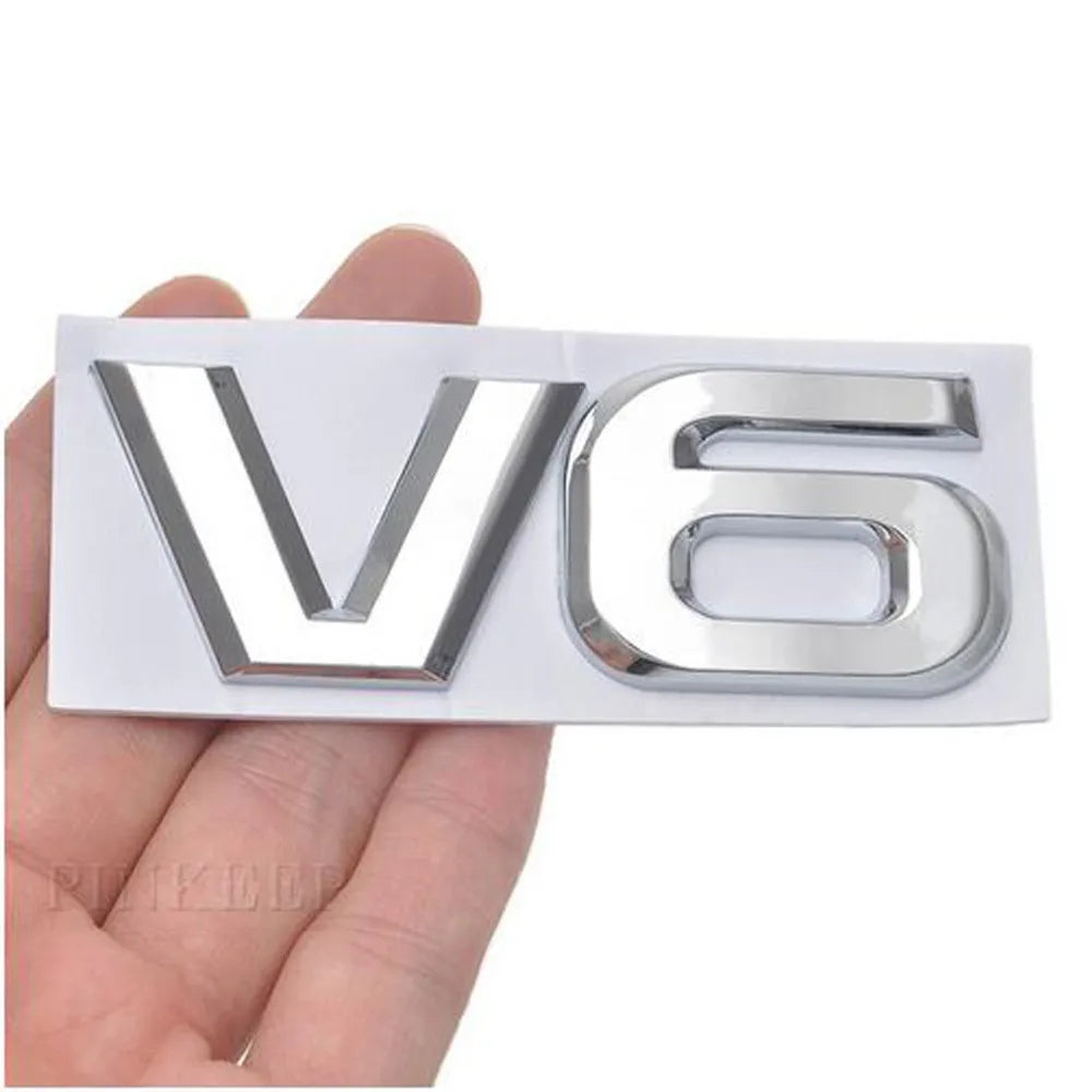 3D Metal Chrome V6 V8 Car Sticker Logo Emblem Decal Badge Body Trim