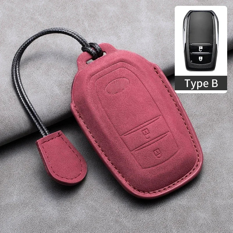 Leather Smart Key Case Cover for Toyota Prius, Camry, Corolla, C-HR, RAV4