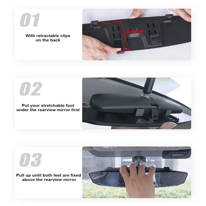 Wide Angle Convex Interior Rearview Mirror Anti-Glare Baby & Child Seat Monitor