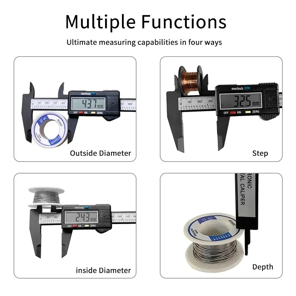Digital Vernier Caliper 100mm 150mm Carbon Fiber Electronic Precision Gauge