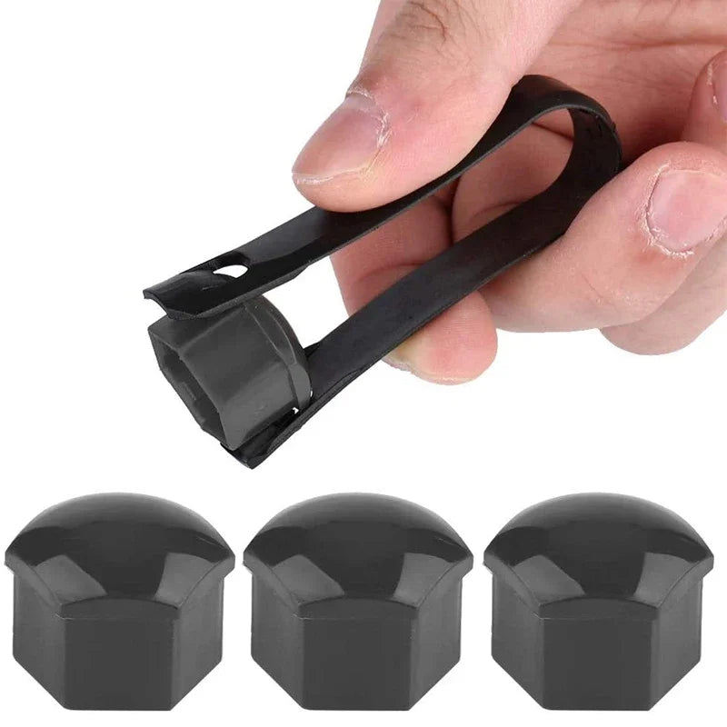 20Pcs Car Wheel Nut Caps 17mm 19mm 21mm Black Plastic Bolt Covers