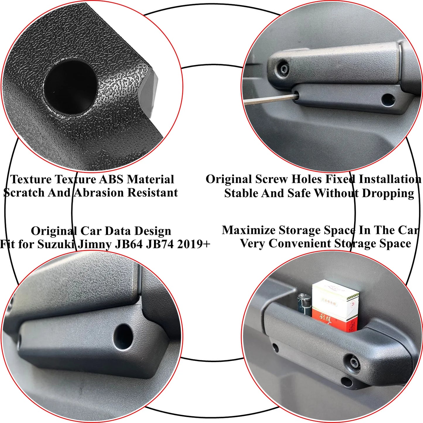Door Inner Armrest Storage Organizer Tray for Suzuki Jimny JB64 JB74 2019–2026