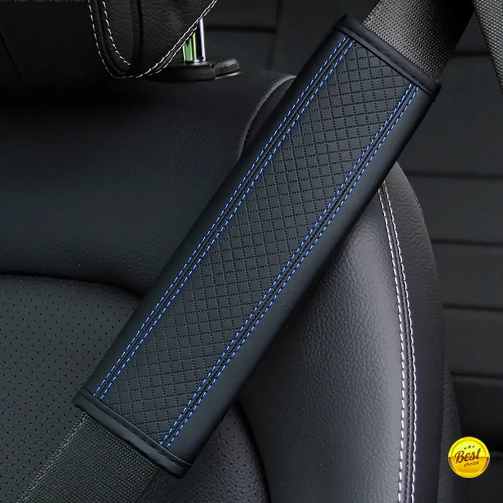 PU Leather Embossed Car Seat Belt Shoulder Pad Cover Safety Belt Protector