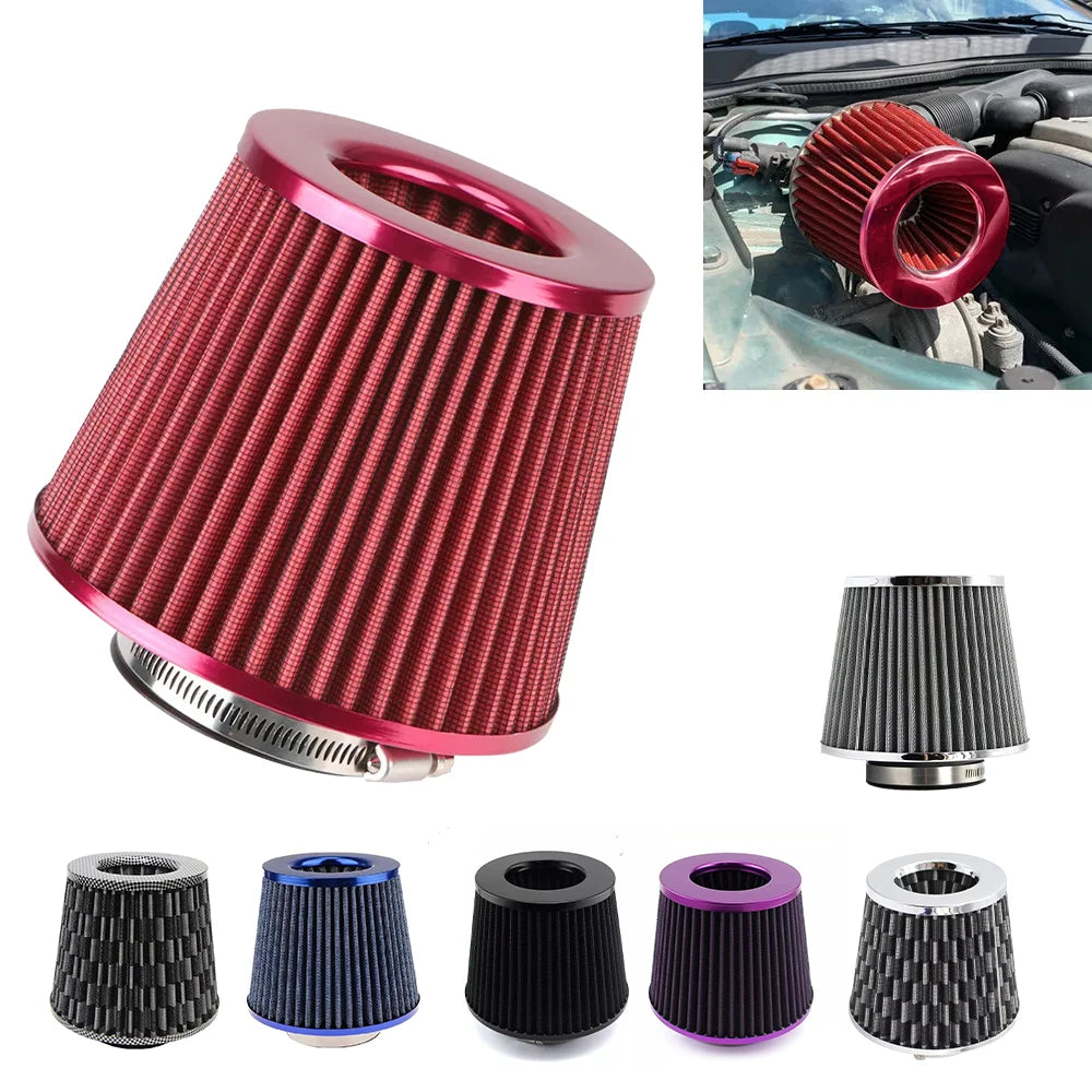76mm 3-Inch Universal High Flow Cold Air Intake Filter Sport Mesh Cone Air Filter