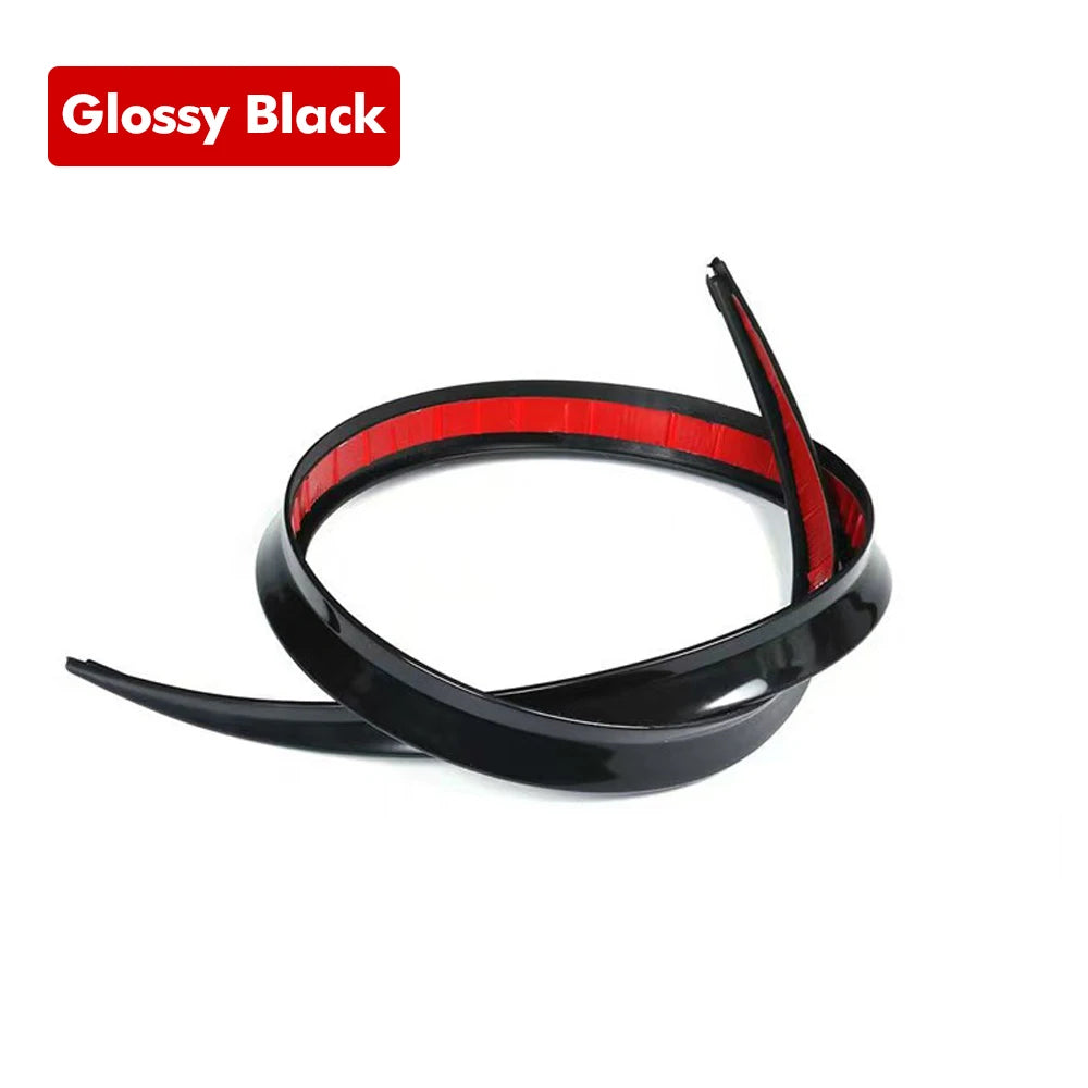Universal 1.2M Soft Rear Trunk Spoiler Lip 120cm Black ABS Rubber Roof Wing Trim