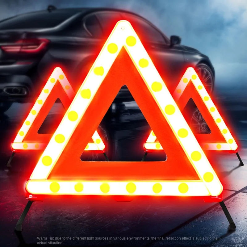 Car Emergency Warning Triangle Red Reflective Foldable Road Safety Sign