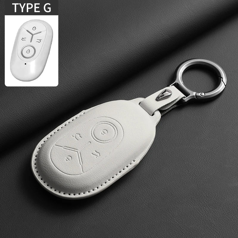 Original Color Leather Smart Key Case Cover for Geely Starray Geome Emgrand