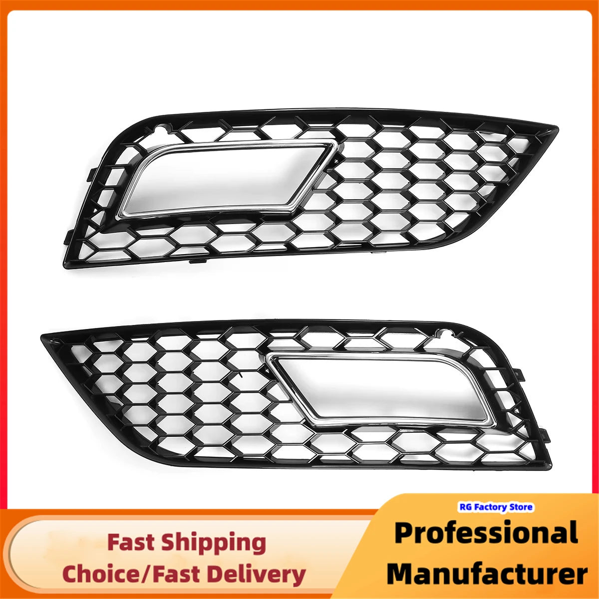 RS4 Style Honeycomb Front Fog Light Grille for Audi A4 B8.5 2013–2016