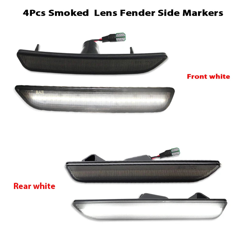 2PCS White Red Amber LED Front Rear Side Indicator for Ford Mustang 2010-2014