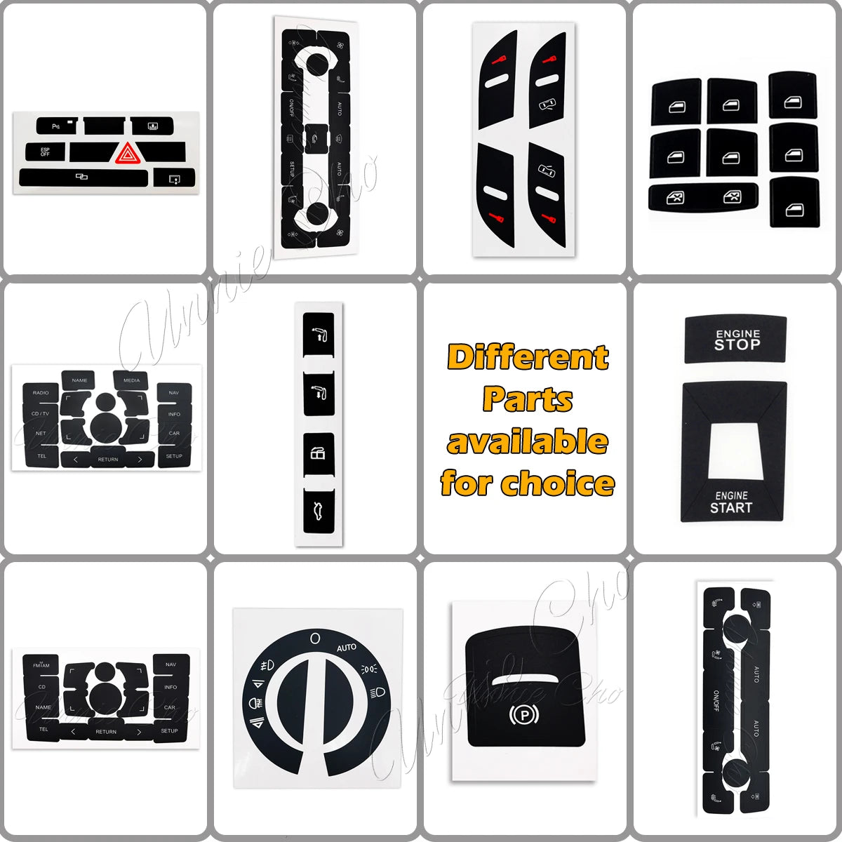 Button Repair Stickers for Audi A8 Dashboard Seat Adjustment Fuel & Trunk Switch