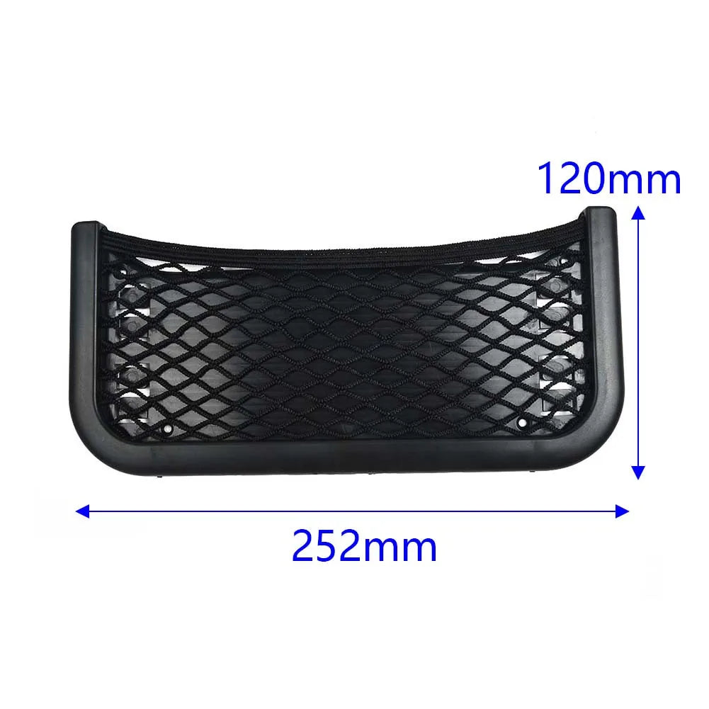 2Pcs Car Organizer Storage Net Pocket Phone Holder ABS 252x120mm