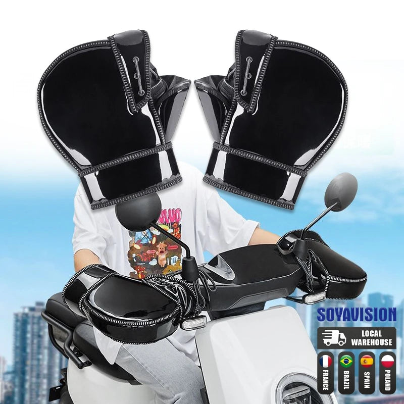 Motorcycle Handlebar Muffs Winter Warm Gloves Rainproof Hand Covers Scooter ATV