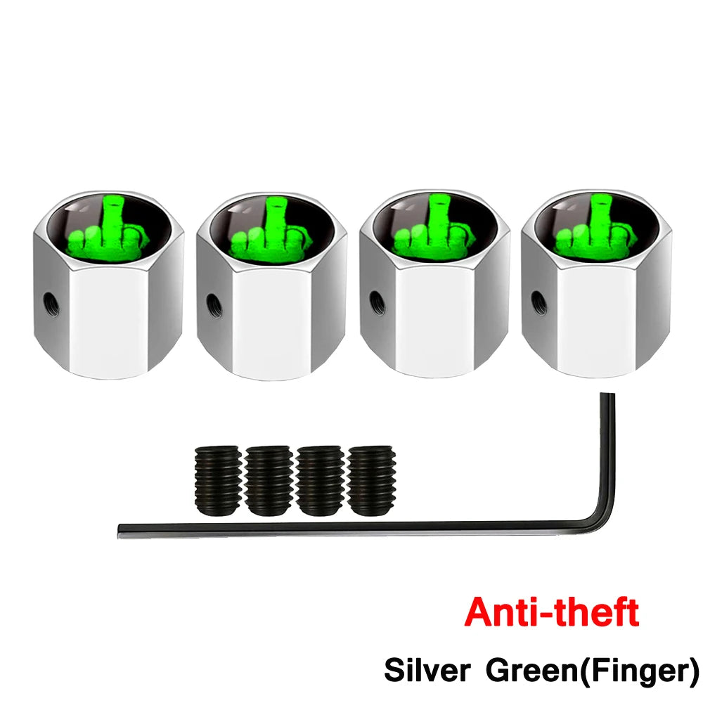 Skull Anti-Theft Tire Valve Stem Caps Locking Dustproof Valve Caps for Cars