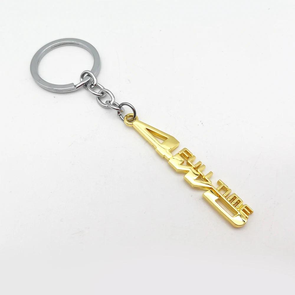 4WD Metal Car Logo Keychain Key Ring for Toyota Honda Jeep Kia Ford Hyundai Mini