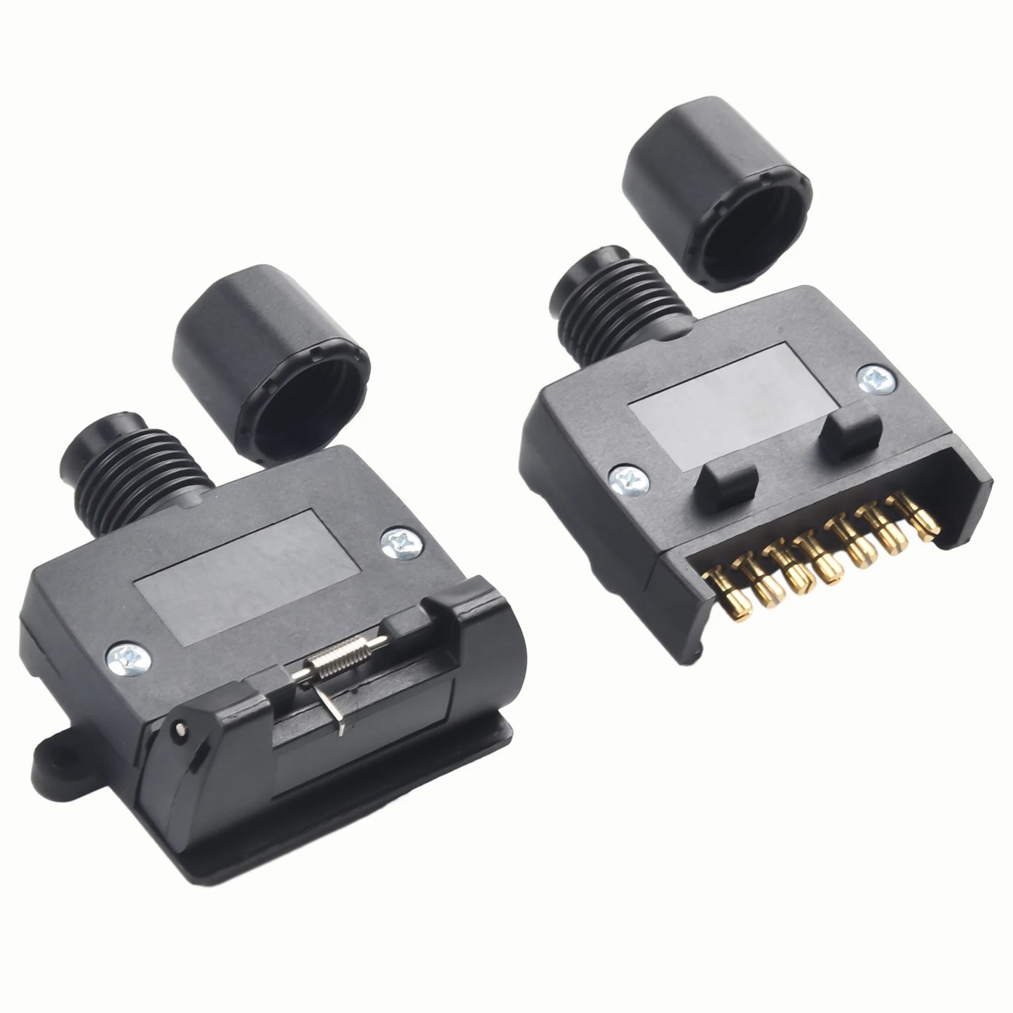 12V 7 Pin Flat Trailer Plug & Socket Adapter Male & Female Connector for RV