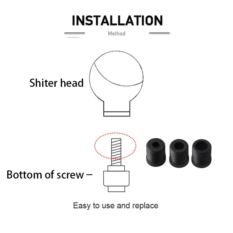 9cm/13cm Carbon Fiber Gear Shift Knob Extended Manual Shifter Aluminum Car